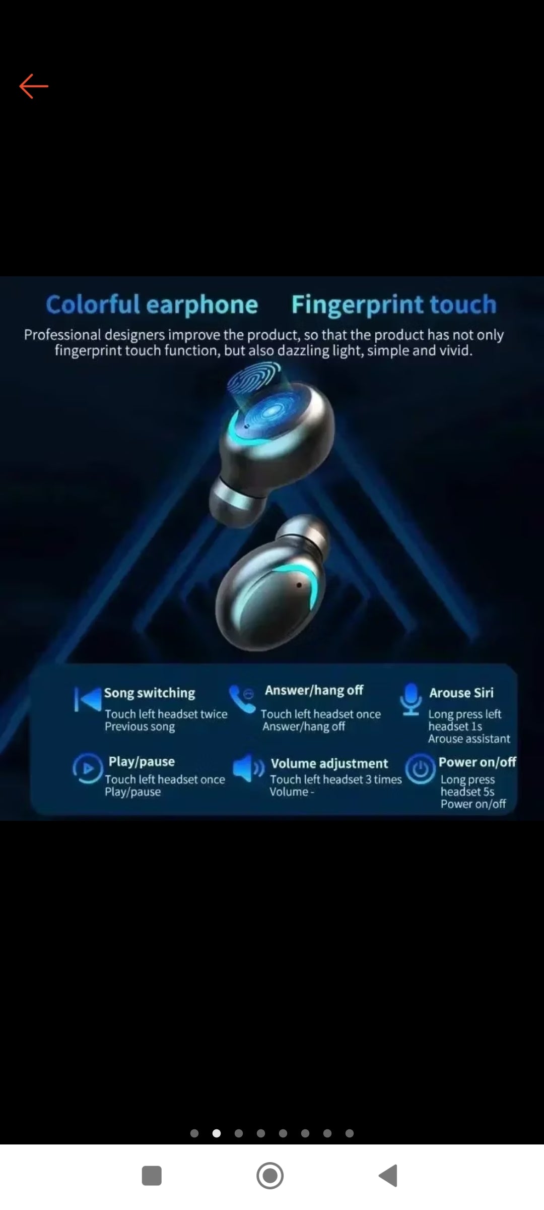 Auriculares inalámbricos bluetooth hifi stereo.