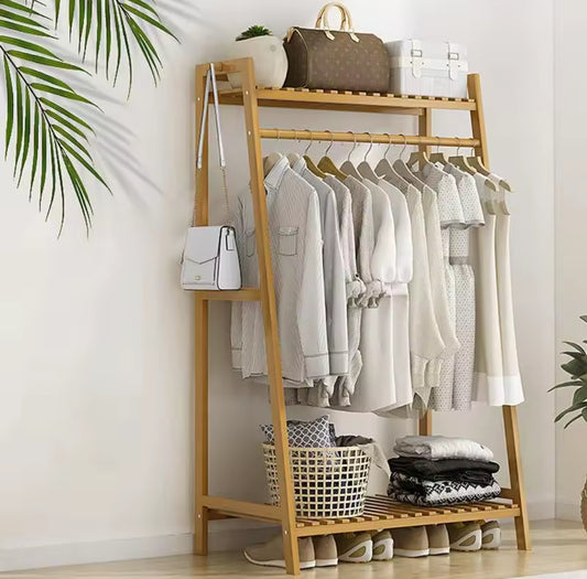 Perchero de madera para colgar ropa dos niveles!!